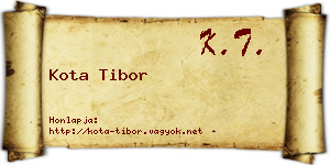 Kota Tibor névjegykártya